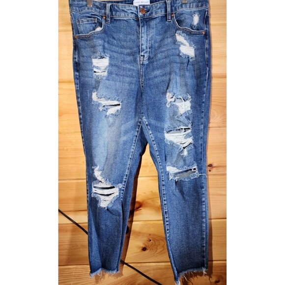 LANE BRYANT Womens Size 14 Distressed Signature Fit Mid Rise Flex Skinny Jeans - Picture 3 of 16